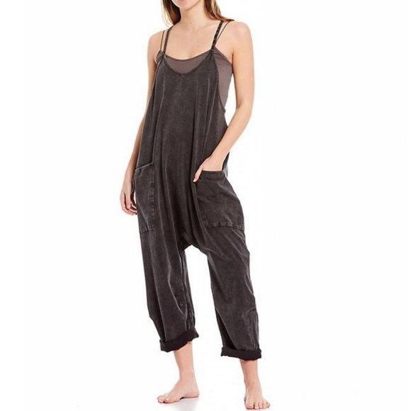 FREE PEOPLE MOVEMENT WASHED BLACK HOT SHOT ONESIE JUMPSUIT - Picture 4 of 6